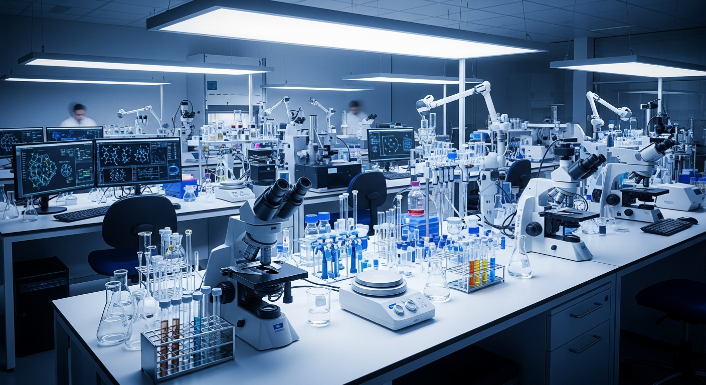 Modern biotech laboratory